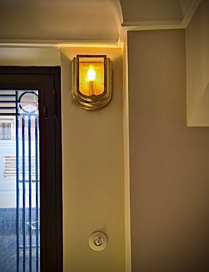 PARIS Art Deco Solid Brass Casting Wall Sconce Light Fixture, Design Lighting, Cast Wall Lighting, Bedside Light, Vanity Lighting Shiny Brass