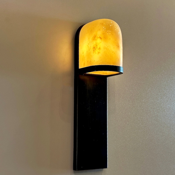 Black Marble Wall Sconce Etsy