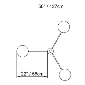 GEBET 3 Semi Flush Mount Lighting Close to Ceiling Fixture Geometric Shape Wide Lighting Fixture Symmetrical