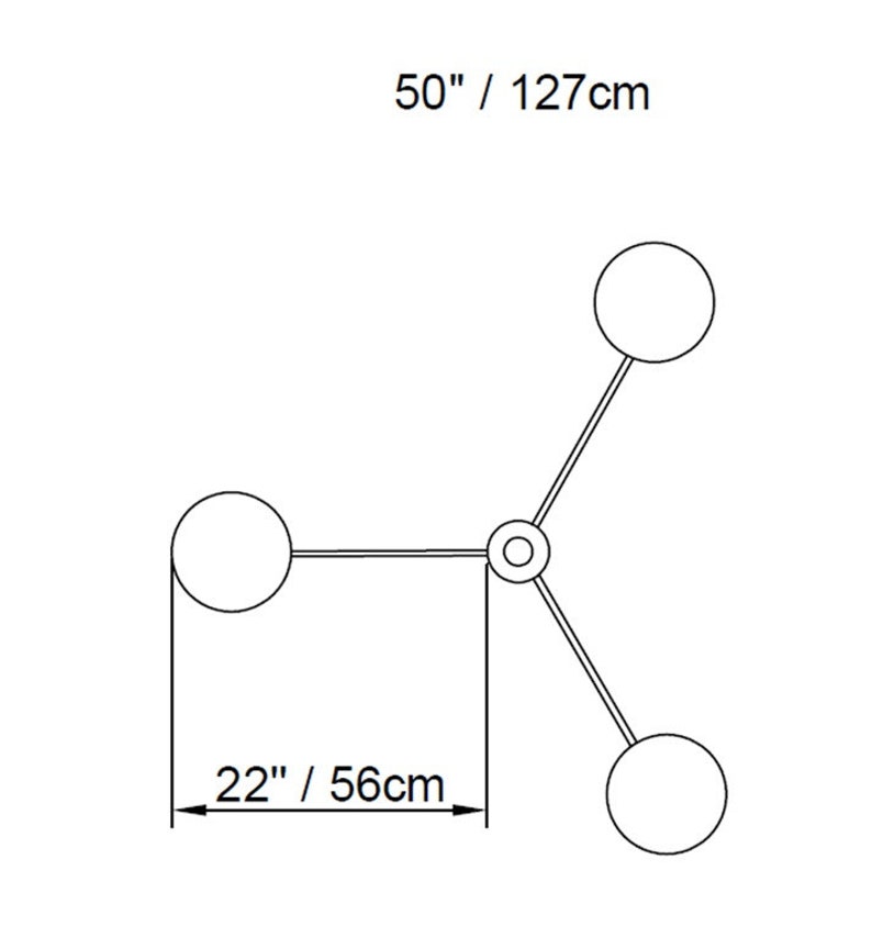 GEBET 3 Semi Flush Mount Lighting Close to Ceiling Fixture Geometric Shape Wide Lighting Fixture Symmetrical