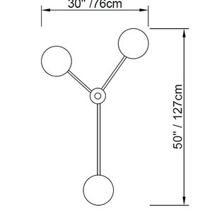 GEBET 3 Semi Flush Mount Lighting Close to Ceiling Fixture Geometric Shape Wide Lighting Fixture zdjęcie 9