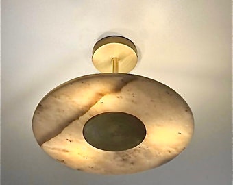 RAMBLA CEILING MIDI Lampada da soffitto in marmo di metà secolo fatta a mano – Montaggio semi-incassato