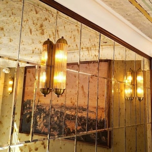 DECO GLASS LINE Wall Sconce - Brass Glass Tube Wall Lamp Vanity Light Fixture, Wall Lighting, Wall Lamp, Wall Light , Bedside Gift Light
