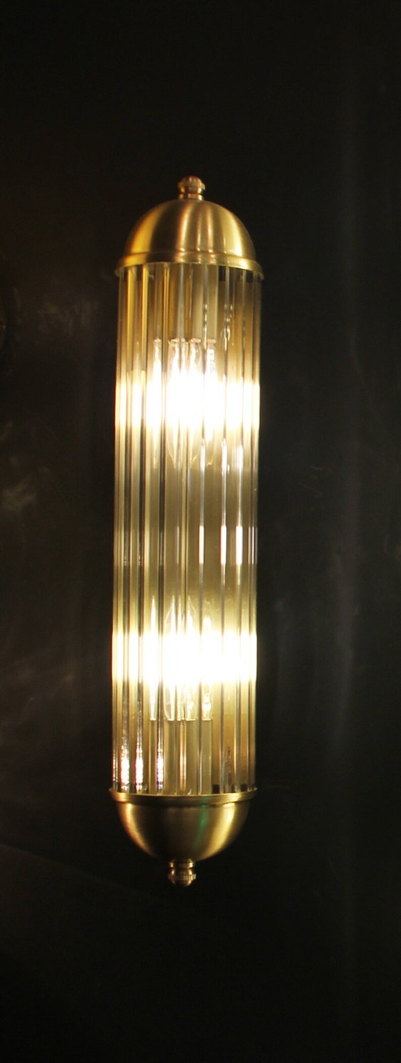 DECO GLASS LINE Wall Sconce Brass Glass Tube Wall Lamp Etsy