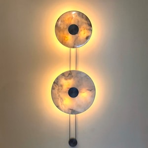 RAMBLA DOUBLE Marble Sconce - Living Room Lighting, Hallway Wall Lighting, Marble Wall Sconce, Mid Century Modern Lighting