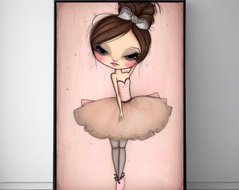 Girls Room Ballerina Wall Art - Charming, Whimsical, and Chic Minimalist Decor