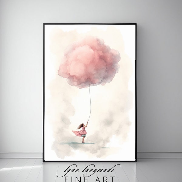 Cotton Candy Cloud Wall Art - Whimsical Cloud Print for Nursery