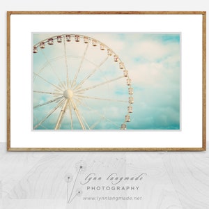 Paris Photography - ferris wheel paris garden clouds blue wall decor whimsical 8x10 prints 5x7 11x14 16x20 paris photos - &quot;Among the Clouds&quot;