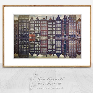 Amsterdam Photography- amsterdam print, travel wall art, amsterdam houses, amsterdam gift 11x14 20x30 landscape reflection 5x7 &quot;Purple Glow&quot;