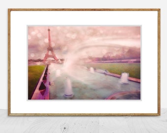 Paris Photography - Eiffel Tower at sunset, pink and purple, Europe, romantic, love, Paris wall decor,  Paris wall art - "Paris is Magical"