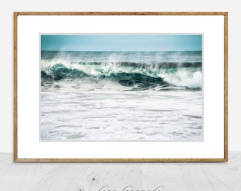 Beach Photography - waves crashing at Stinson beach in California, ocean, sea, ocean wall art, summer, blue wall decor - "Vitality"