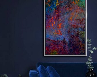 Blue Abstract Wall Art - large canvas art 20x30 living room decor 16x20 abstract wall prints 11x14 colorful abstract artwork 8x10 "Deep Sea"