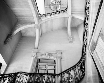 Black and White Photography - staircase versailles palace paris photography black and white Paris photo travel photography 8x10 "Majesty"