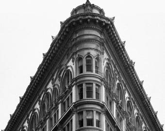 Flatiron Building Print - grey san francisco art 8x10 flatiron building photography 20x30 black white architecture 11x14 city canvas "Icon"