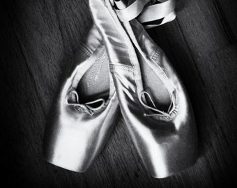 Ballet Art - pointe shoes black white 8x10 prints 11x14 large art 16x20 ballet prints ballerina dance photography "All the Worlds A Stage"