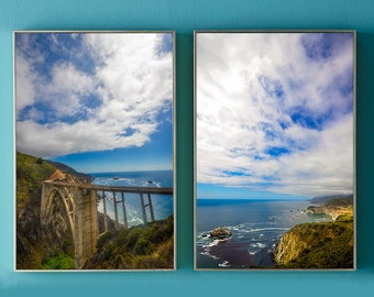 Big Sur Print Set - Set of 2 prints big sur photos california blue coastal decor 8x10 big sur photography 16x20 living room wall decor 11x14