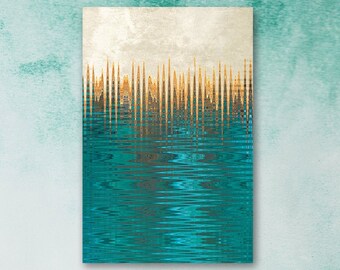 Blue Abstract Painting - Large Aqua Abstract Art 40x60, Extra Large Abstract Canvas 30x40, Abstract River Art 20x30, Blue Abstract Art Print