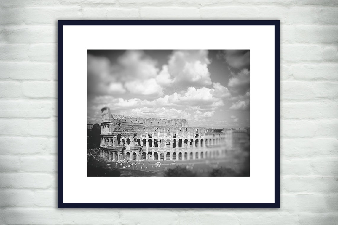 Black and White Coliseum Wall Art Colosseum Clouds 8x10 Rome - Etsy