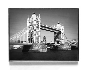 Tower Bridge London Print - london bridge black and white, tower bridge 11x14, tower bridge canvas tower bridge pictures "Rich with History"