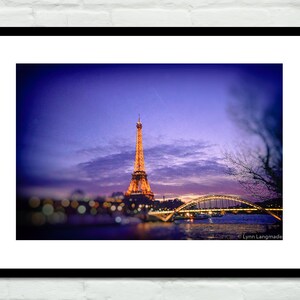 Paris Photography Eiffel Tower Lights Violet River 8x10 - Etsy