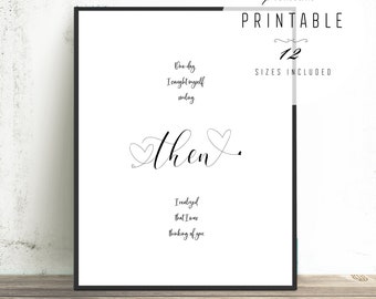Thinking of You Quote Print  - Printable Valentines Day Print,  Gift for Girlfriend, Anniversary gift, Word Art, Premium Instant Download