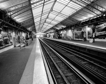 Paris Black and White - train station paris photography travel 5x7 8x12 16x24 print large wall art black and white photography  "Spider Web"