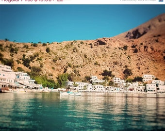 Reise-Fotografie - Loutro Kreta griechische Kunst blau, die weißen 8 x 10-5 x 7 blau Wandkunst Reisen Wandbilder Dekor Griechenland Insel Foto 11 x 14 "Seaside"