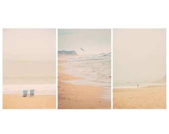 Minimalist Beach Photo Set - set of 3 prints 8x12 beach wall art 11x14 photography minimalism 16x24 bathroom wall decor set 3 photos 5x7