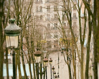 Paris Photography - steps montmartre paris 8x10 prints travel photography paris wall decor beige wall art 11x14 16x20 "When Time Stood Still