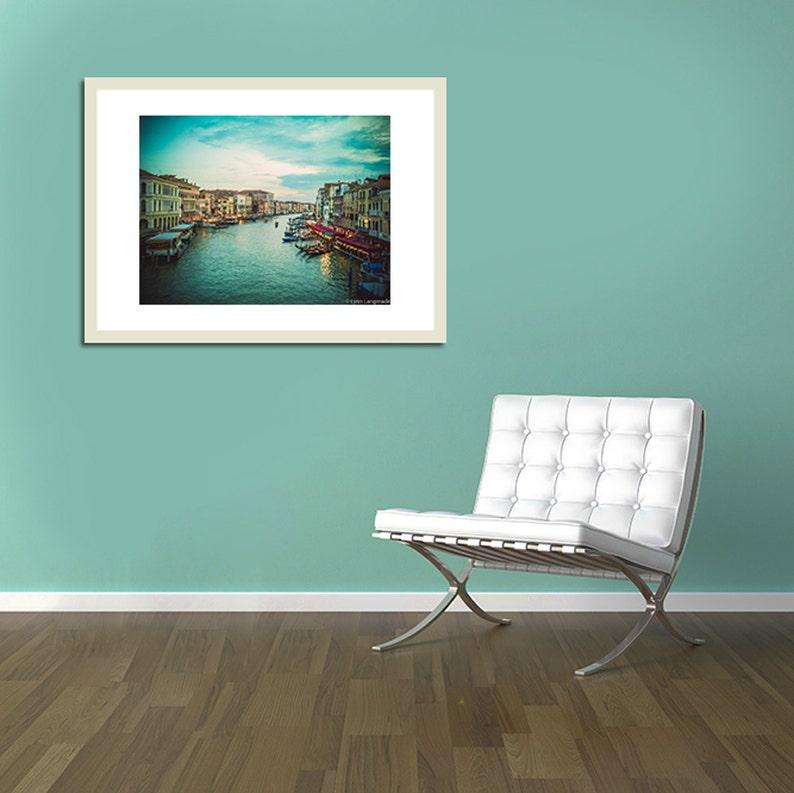 grand canal at night in Venice travel blue wall decor Nightfall teal blue Venice wall prints Venice Photography Venice wall art
