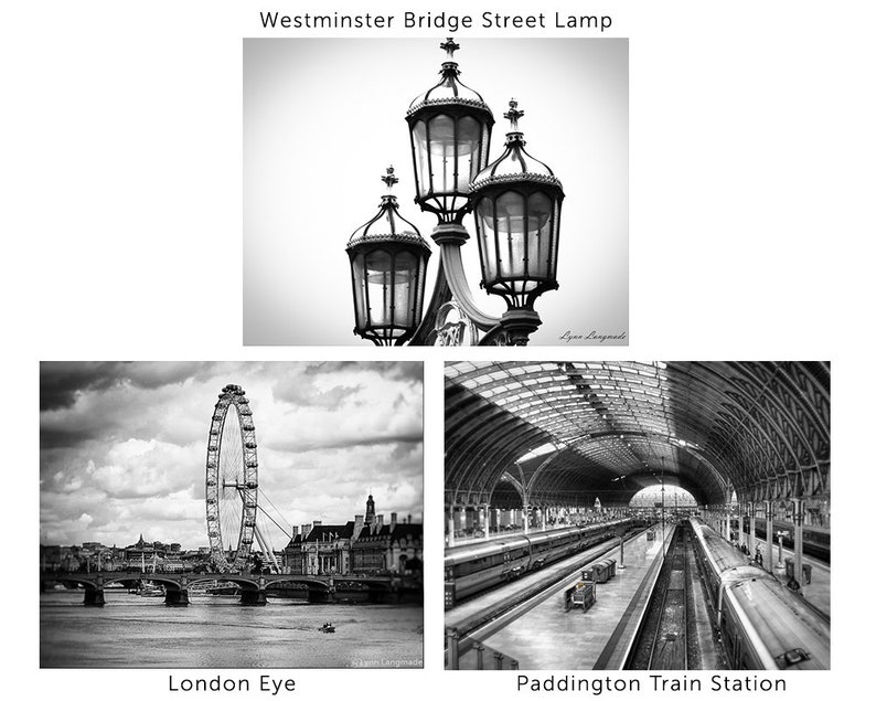 Black and White Prints of London Set of 9 London Canvas Art Etsy