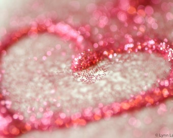 Valentine Photography - pink red heart bokeh light love print sparkly valentine wall art 8x10 romantic wall decor 11x14 5x7  "Sparkles"