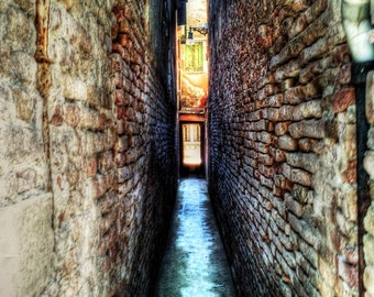 Venice Photography - venice italy alley venice art urban wall decor orange travel photography 8x10 prints 11x14 travel photos - "The Door"