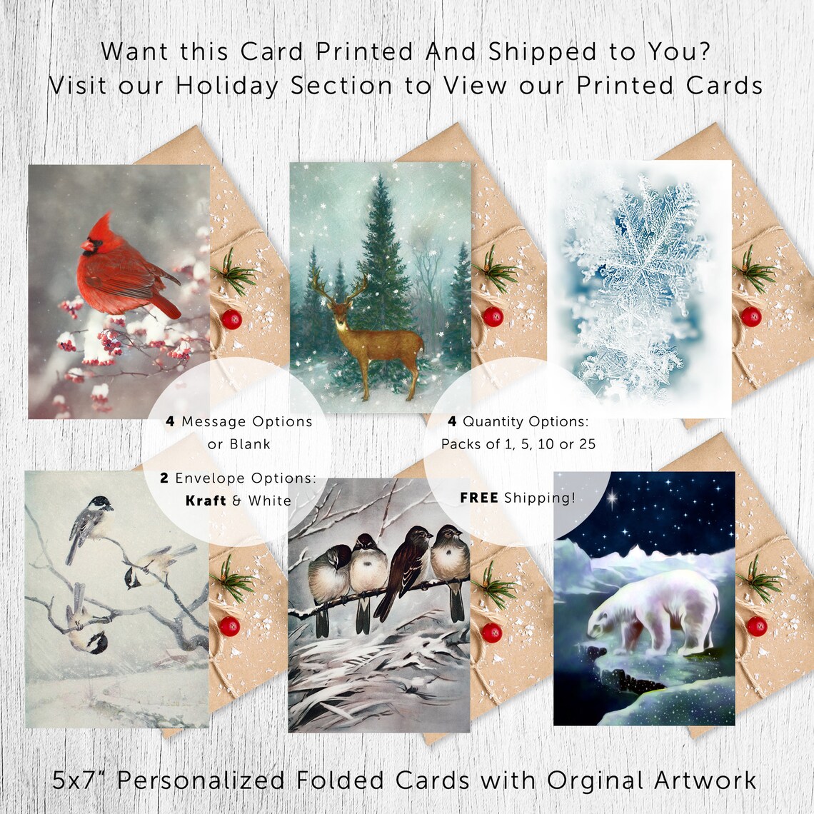 Printable Christmas Cards Personalized Christmas Card Etsy