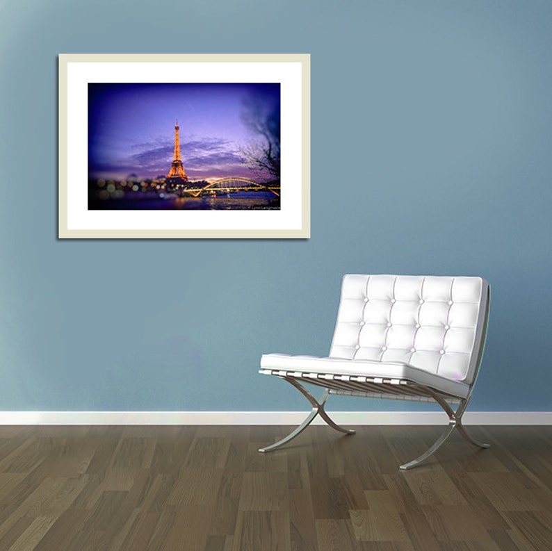 Paris Photography Eiffel Tower Lights Violet River 8x10 - Etsy