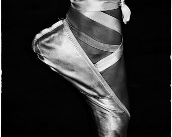 Ballet Photography - ballerina en pointe, black and white photography,  ballet, dance, ballet wall prints, ballet wall art - "Stained"