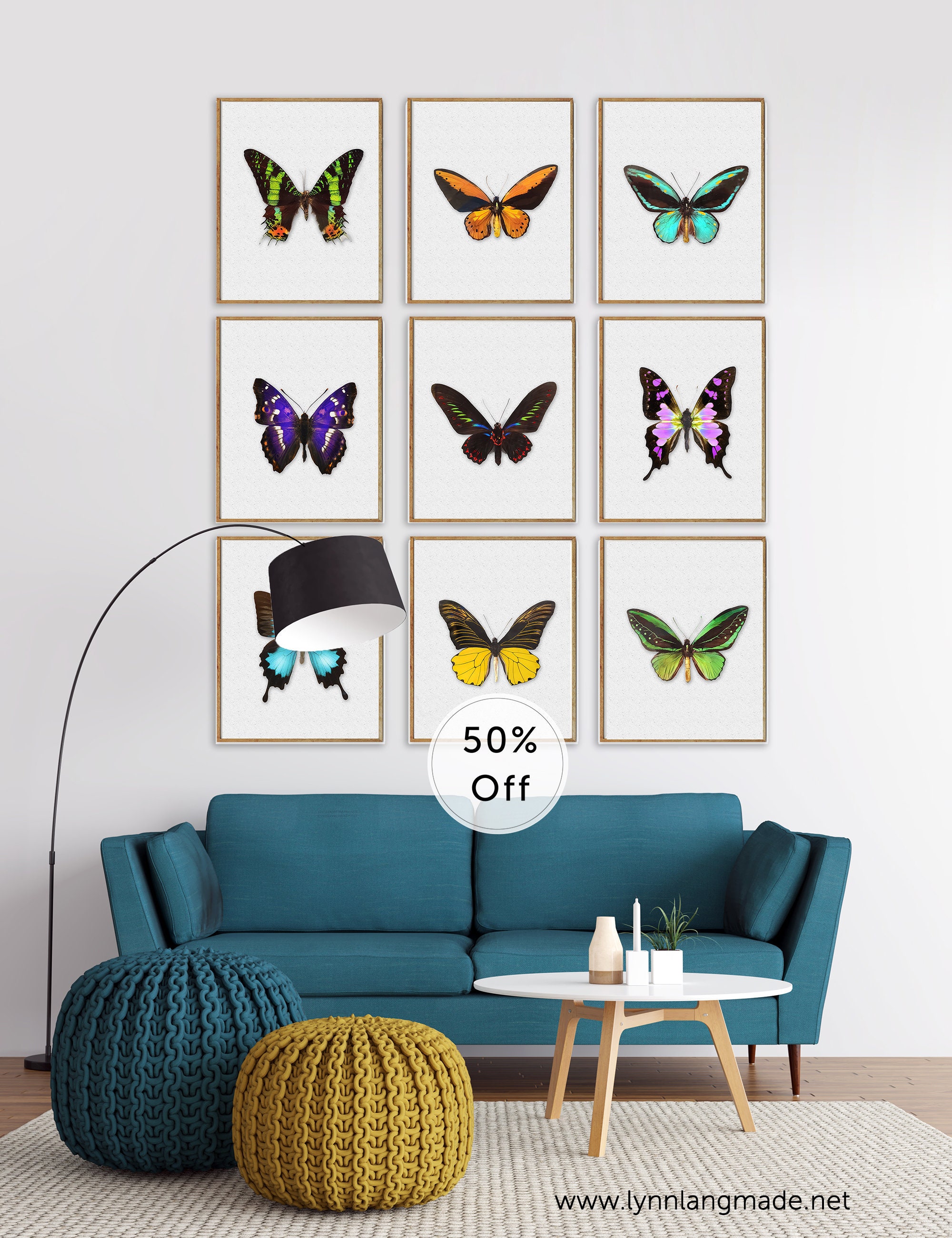 Butterfly Gifts Butterfly Prints SET of 9 Real Rainbow Etsy
