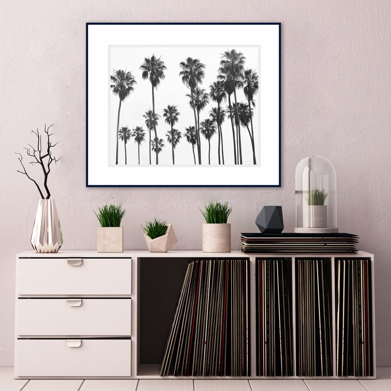 Palm Tree Wall Art Black and White Palm Trees Print | Etsy