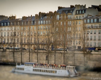 Paris Photography - river seine ferry travel photography beige blue 8x10 photo 11x14 5x7 paris prints 8x12 paris decor 16x20 "Another World"