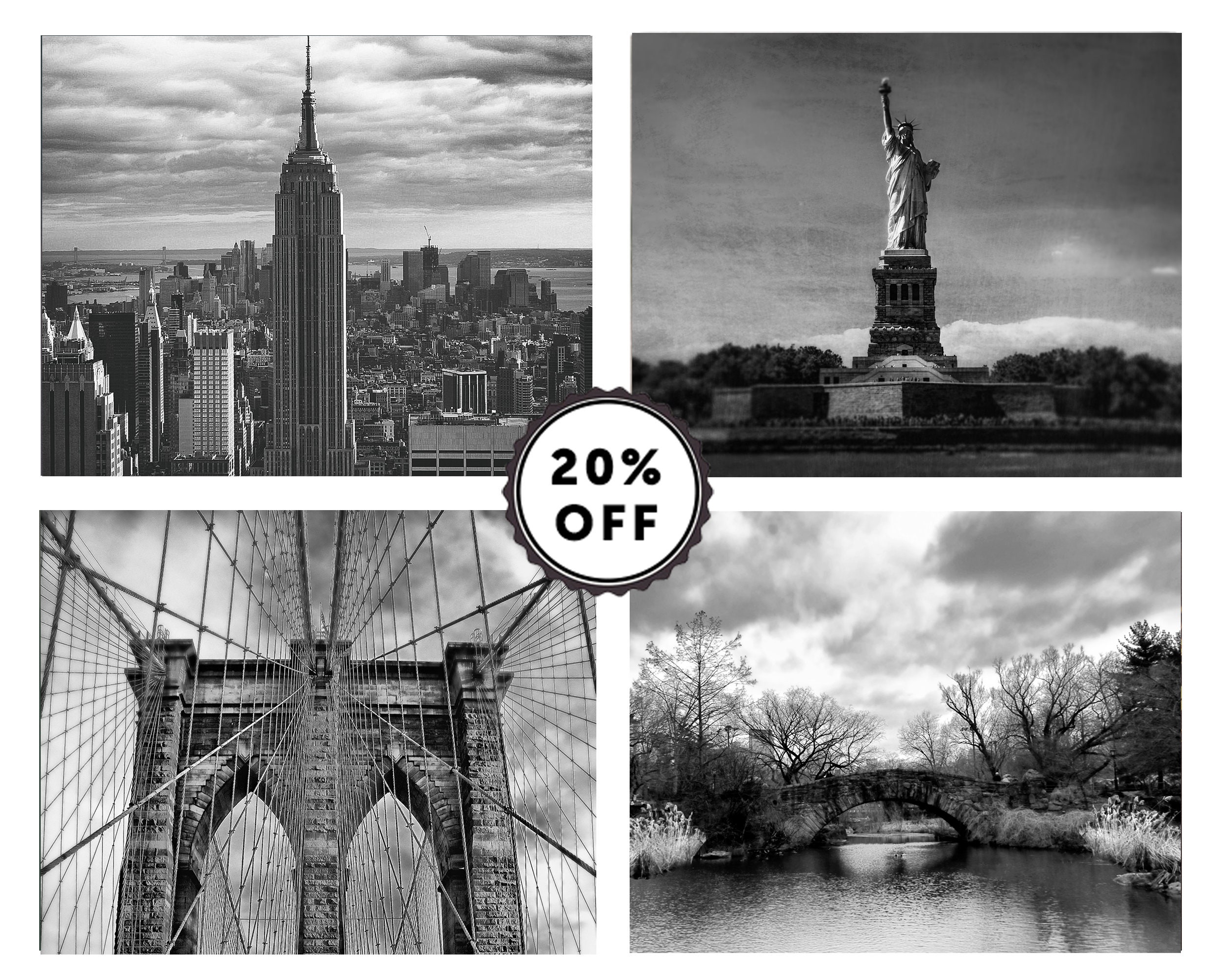 New York Print Set New York City Prints Black White Set of Etsy