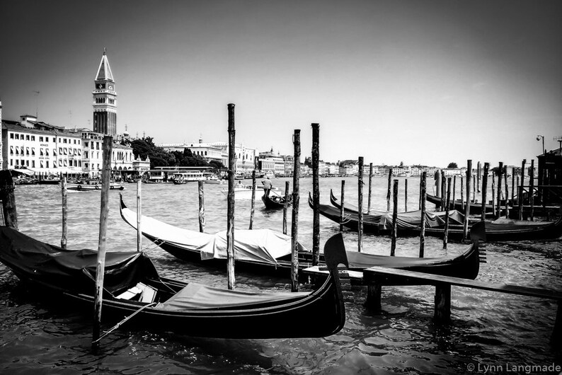 Black and White Venice Print Set set of 3 travel prints | Etsy