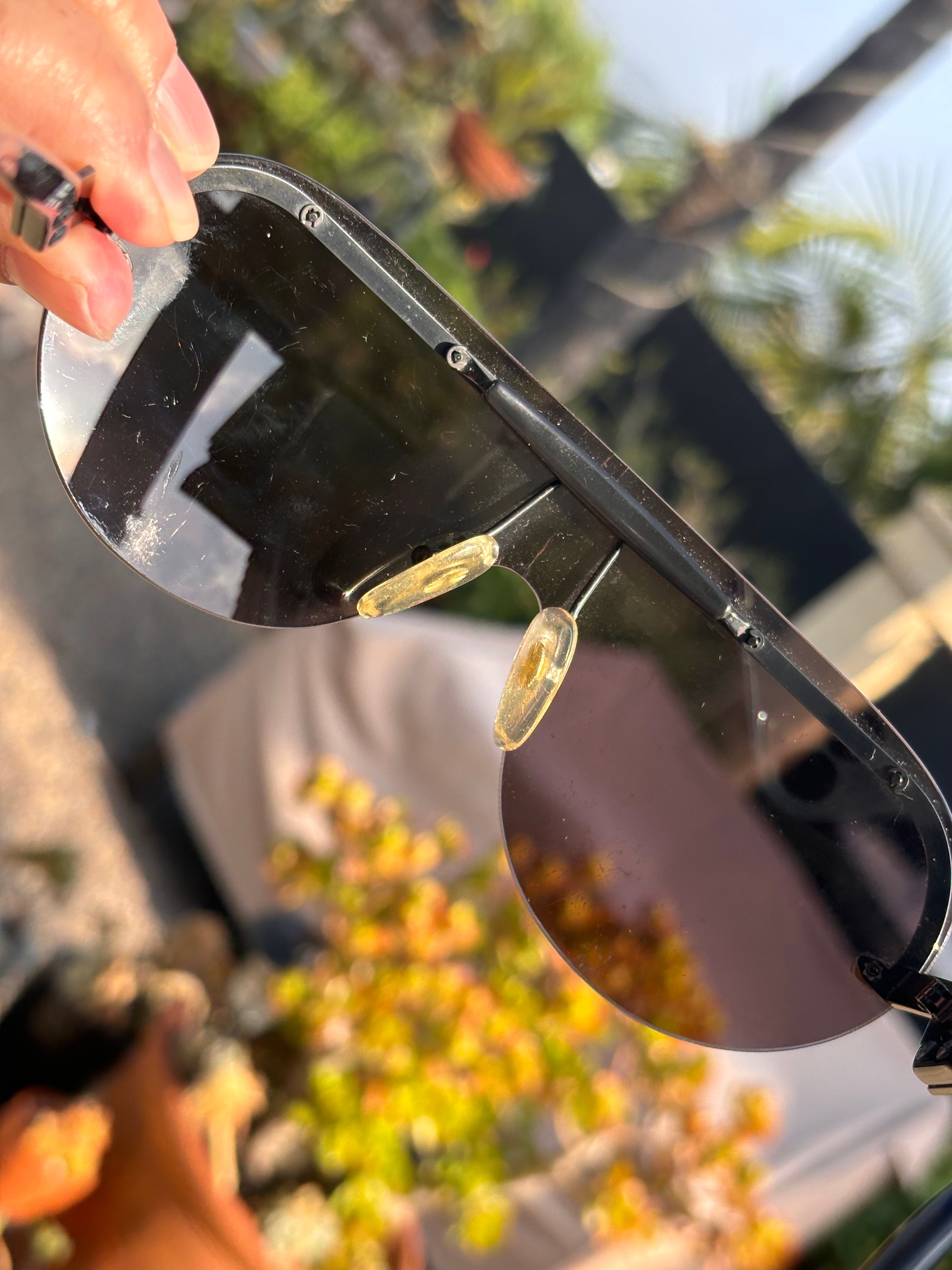 Vintage Black Womens Paloma Picasso Aviator Sunglasses 3716 Made in Germany Black Womens Paloma Picasso Aviator Sunglasses 3716 Made in  main image 3
