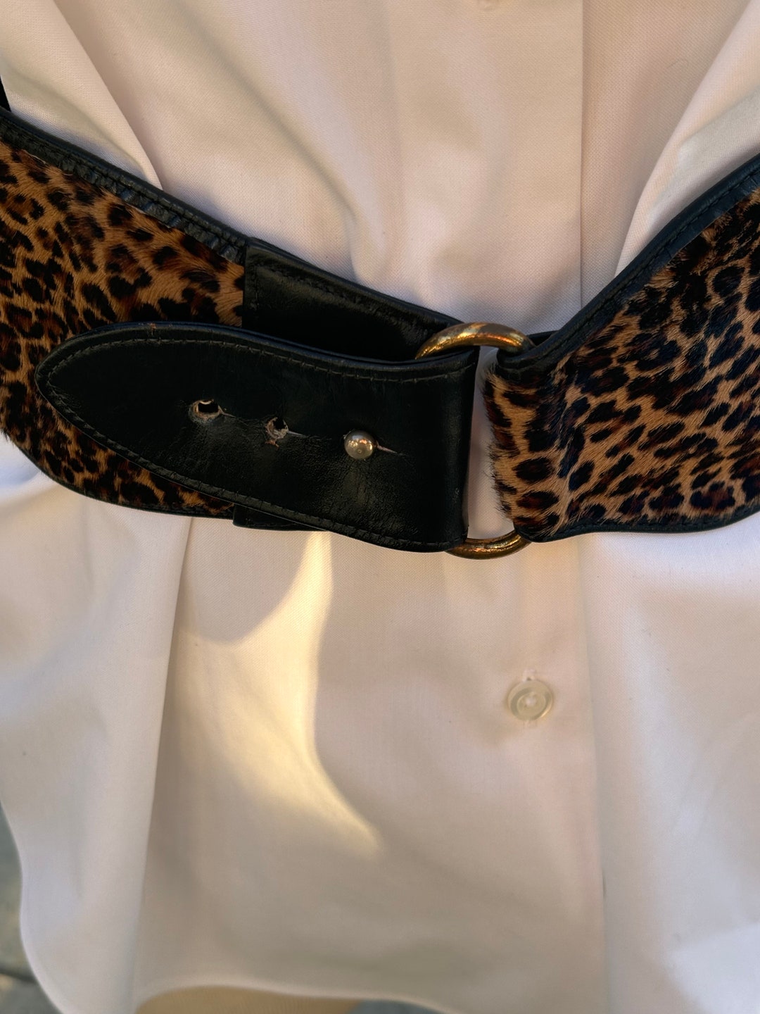 Morris Moskowitz Genuine Leather/fur (cheetah Print) Belt  display picture 2