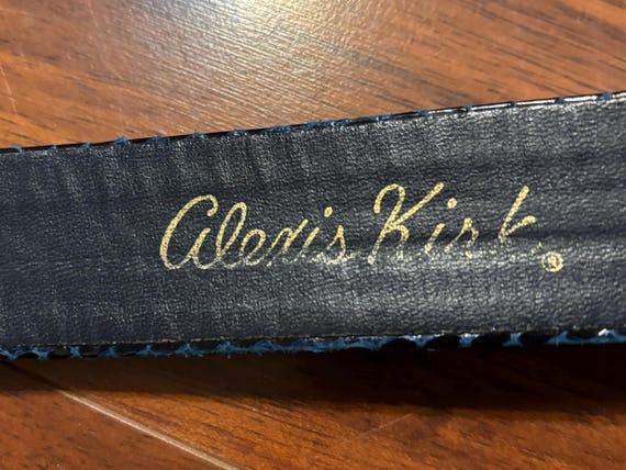 Alexis Kirk Adjustable, Snake Skin Belt, Navy Blue, 1980s - Etsy display picture 3