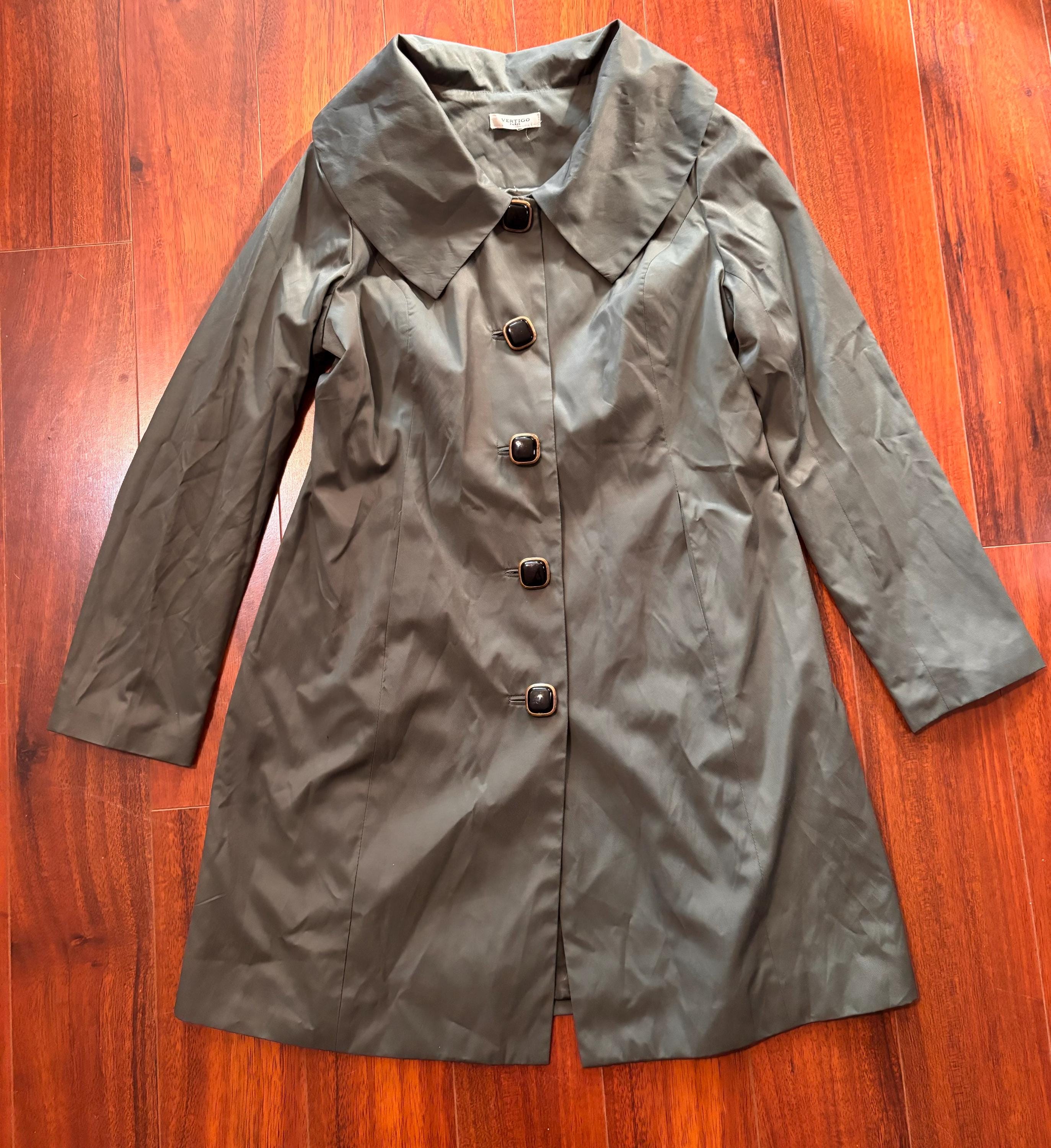 Trench Coat Vertigo - Noir, Taille S, Léger Et Ceinturé - Occasion Très Bon état