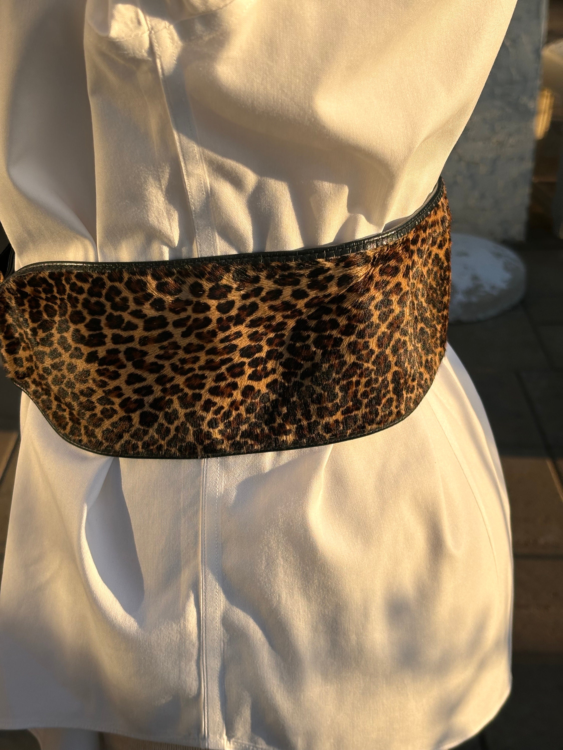 Morris Moskowitz Genuine Leather/fur (cheetah Print) Belt  display picture 1