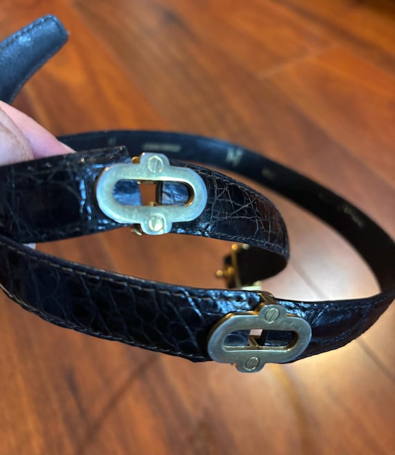 Vintage Black Crocodile Belt Made in France - Etsy display picture 3