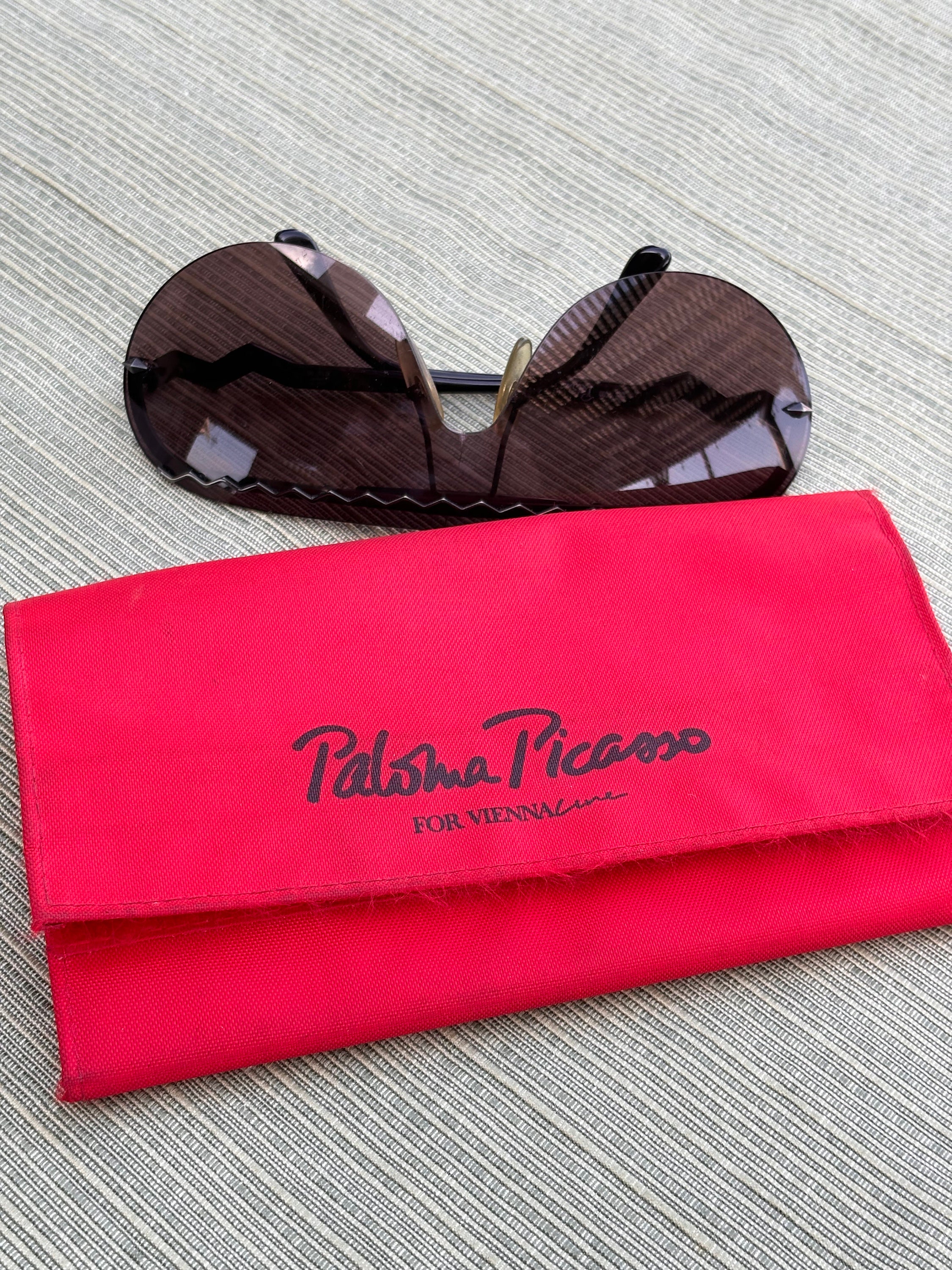 Like New Vintage Designee Paloma Picasso Red & Black Glasses Case Vintage Glasses Paloma Picasso 8205 Black Red Gold Oval  main image 4