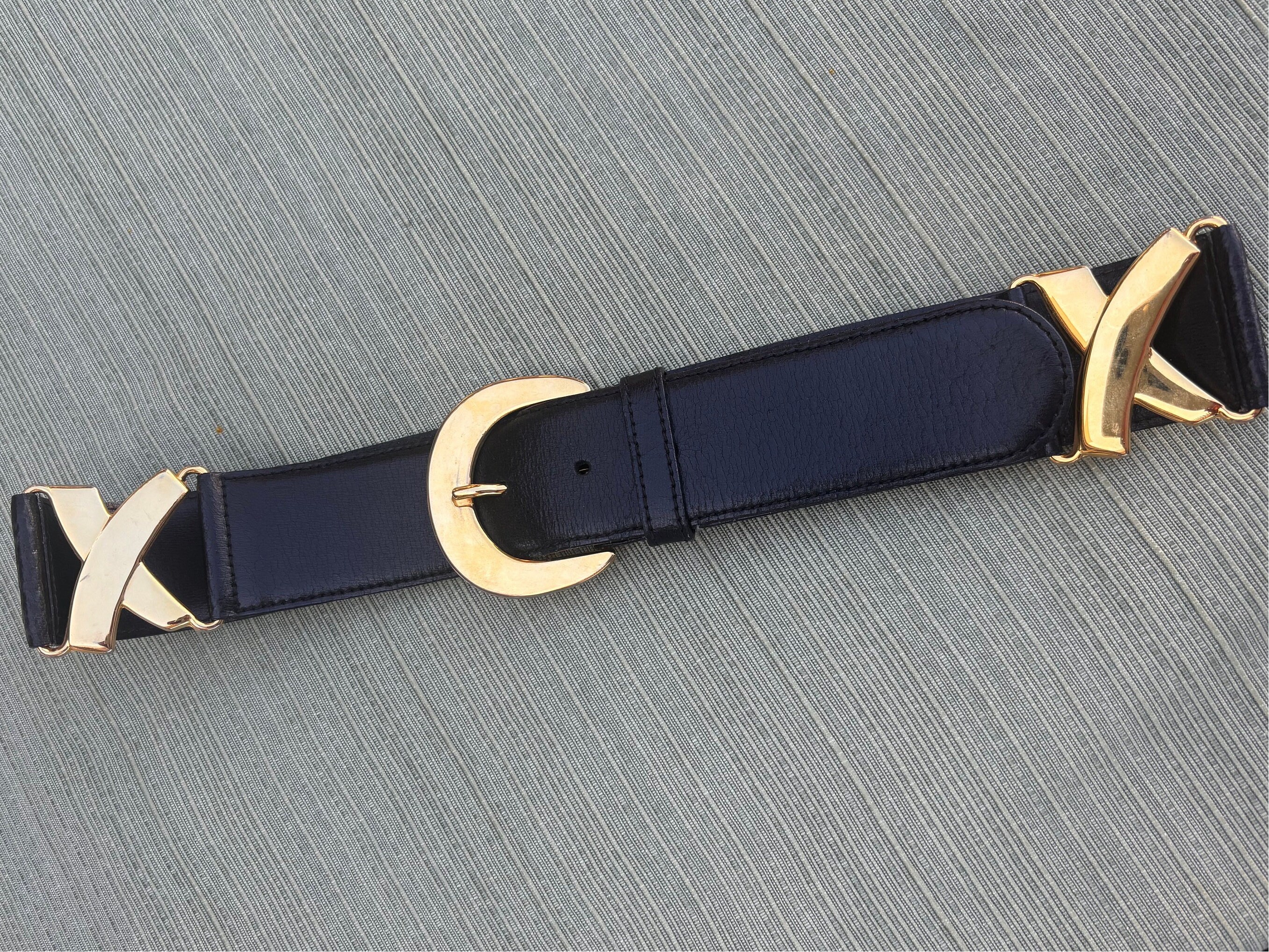 Paloma Picasso Black Logo Belt, Size Medium, Made in Italy  display picture 1