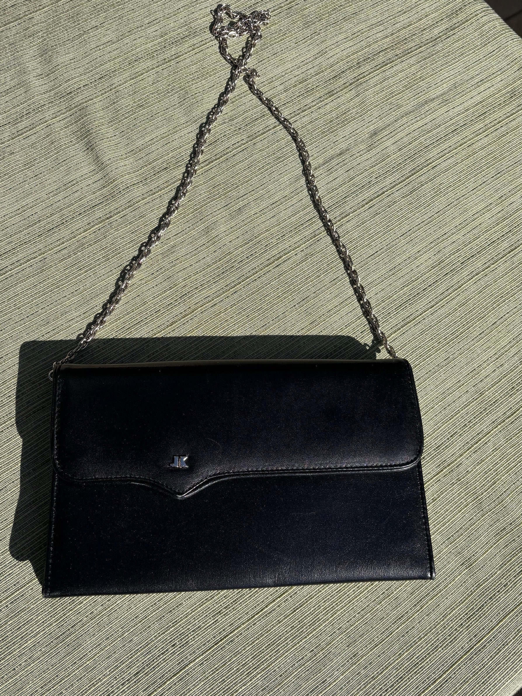 Junko Koshino Black Clutch/handbag With Removable Silver Strap. - Etsy